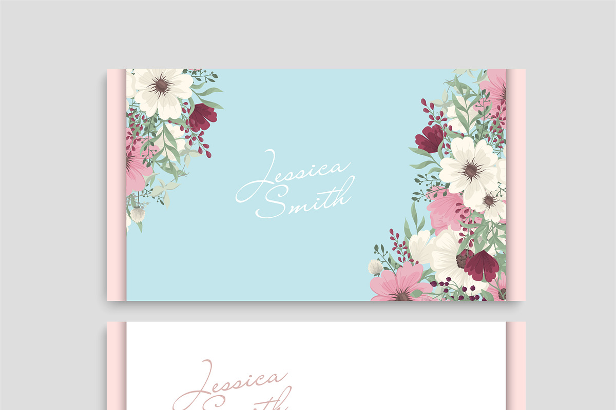 Flower business cards template, a Business Card Template by Doodle_flower