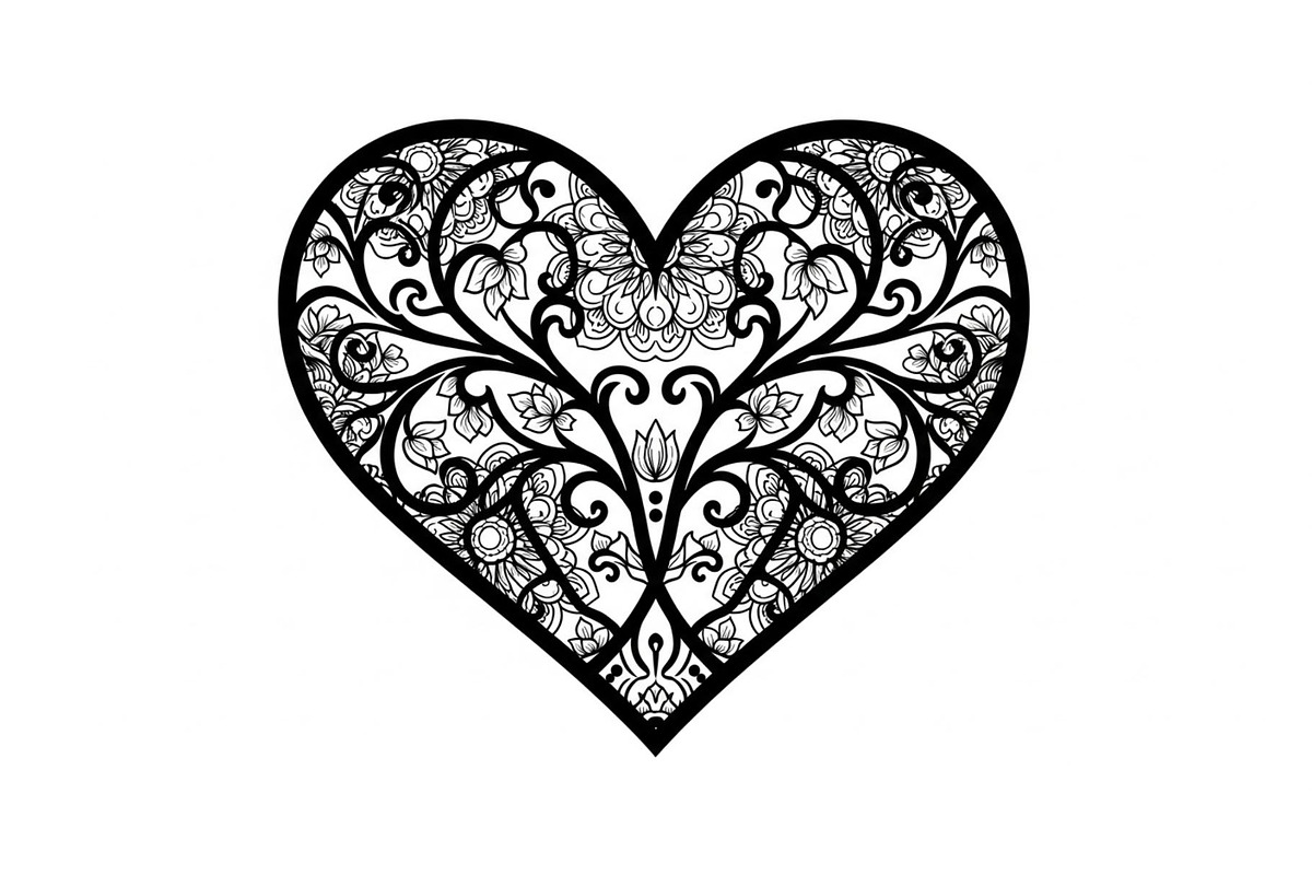 Ornamental Heart Silhouette Bundle, an Illustration by jahid234 (Photo 11 of 31)