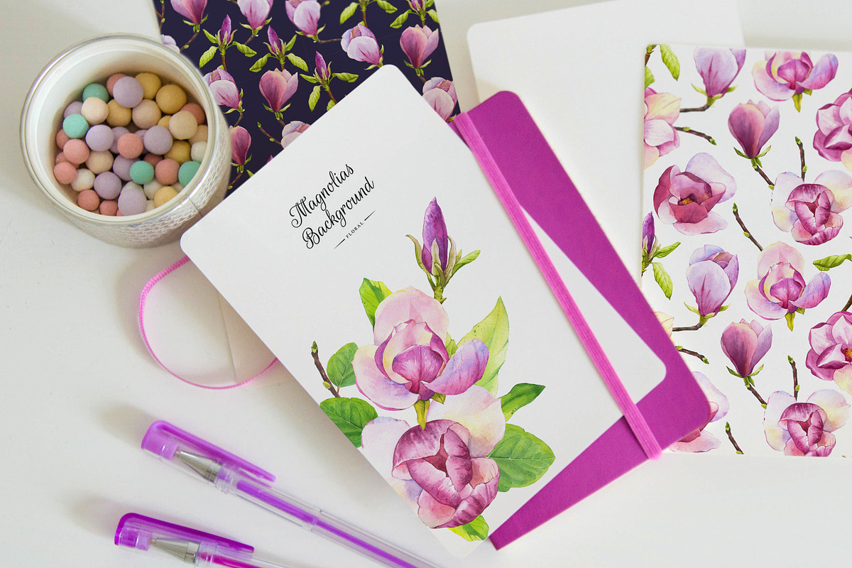 Repeating patterns with magnolias, a Graphic by Mona Monash (Photo 9 of 12)