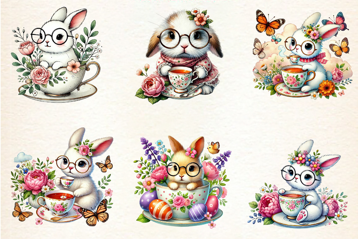 Easter bunny clipart bundle, an Illustration by DreamArtGraphic (Photo 2 of 5)