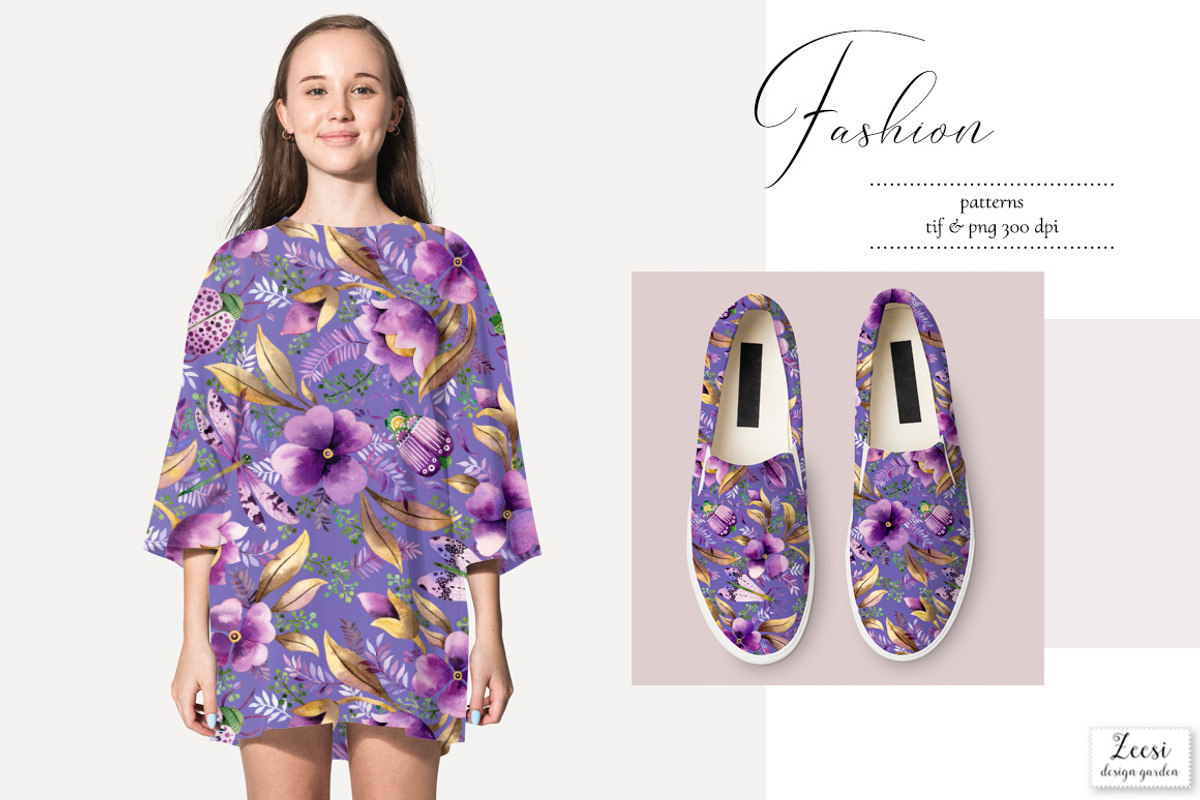 Violet Garden Patterns & Motifs, a Pattern Graphic by Zeesi Design Garden (Photo 6 of 11)