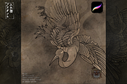 25 Crane Japanese Procreate Brush, a Brush Add-On by AnuchitTATTOO (Thumbnail 2 of 5)