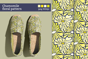Chamomile floral seamless pattern