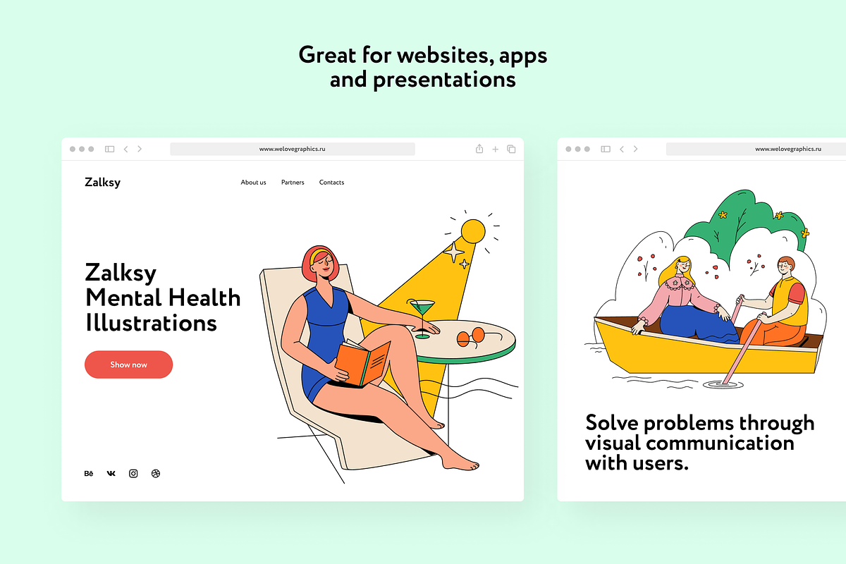 Zalksy Mental Health Illustrations, a Healthcare Illustration by Welovegraphics (Photo 4 of 7)