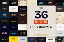 Decorative Fonts Bundle II 36 in 1