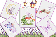 Watercolor Magical Garden Purple Png, an Illustration by Creative Art (Thumbnail 4 of 7)
