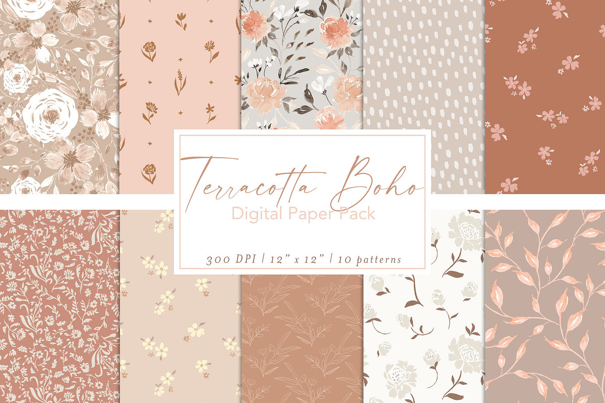 Terracotta Boho Pattern Bundle, a Pattern Graphic by Mieken Petra Designs (Photo 1 of 6)