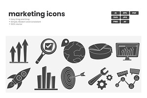 Marketing Icon Pack, a Solid Icon by erifqizeicon