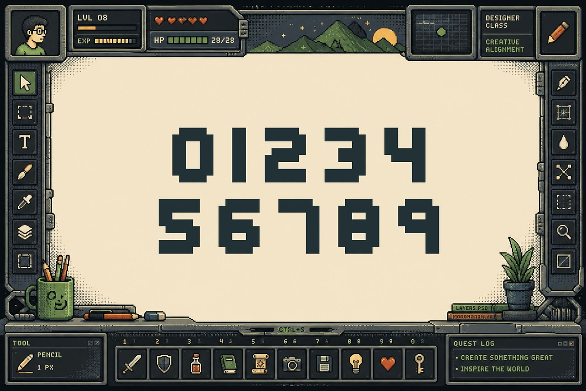 Brickware - Thick Pixel Font, a Sans Serif Font by HipFonts (Photo 4 of 8)