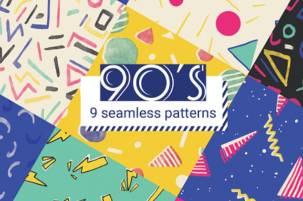 Memphis seamless patterns