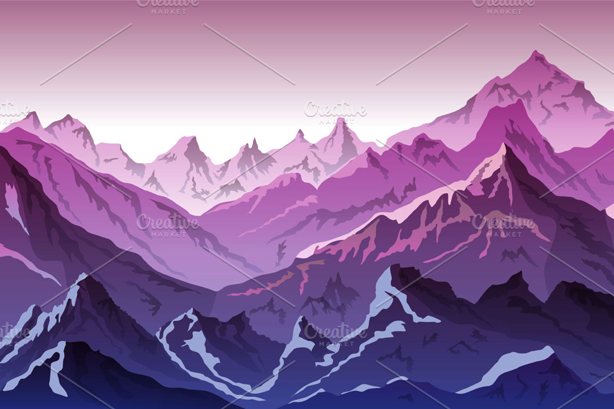 mountains illustration vector, an Illustration by Rommeo79 (Photo 1 of 6)