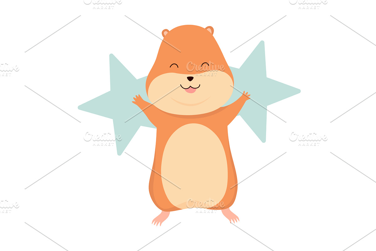Cartoon hamster. Fluffy domestic pet, an Animal Illustration by the8monkey