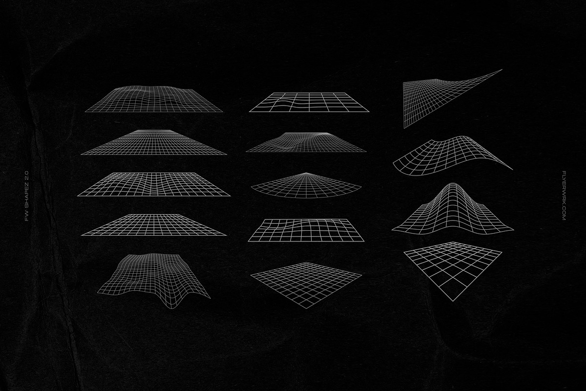 200 Retro Futuristic Shapes, an Object Graphic by FLYERWRK (Photo 6 of 13)