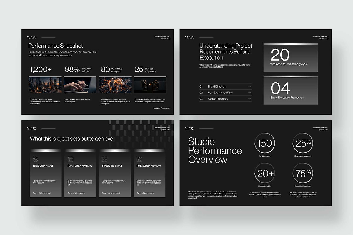 Dark Business Presentation Template, a Presentation Template by BrandPacks (Photo 5 of 7)