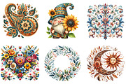 Folk Motifs Compositions Summer PNG, an Illustration by DreamArtGraphic (Thumbnail 4 of 4)