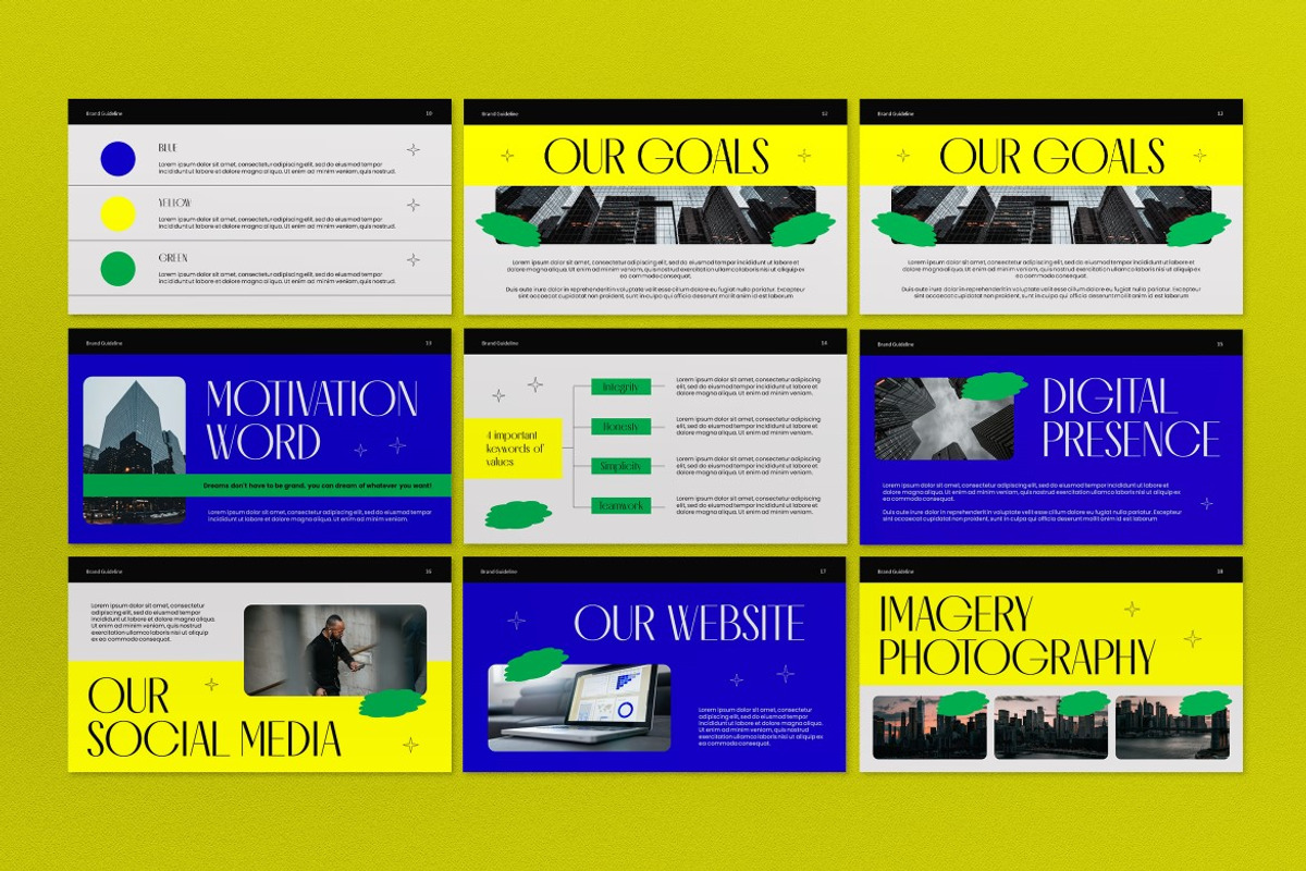 Blue Modern Brand Guideline PPT, a Presentation Template by graphicook (Photo 4 of 4)