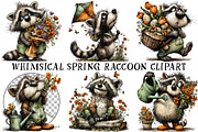 Whimsical Spring Raccoon Clipart, an Illustration by OK Design (Thumbnail 2 of 6)