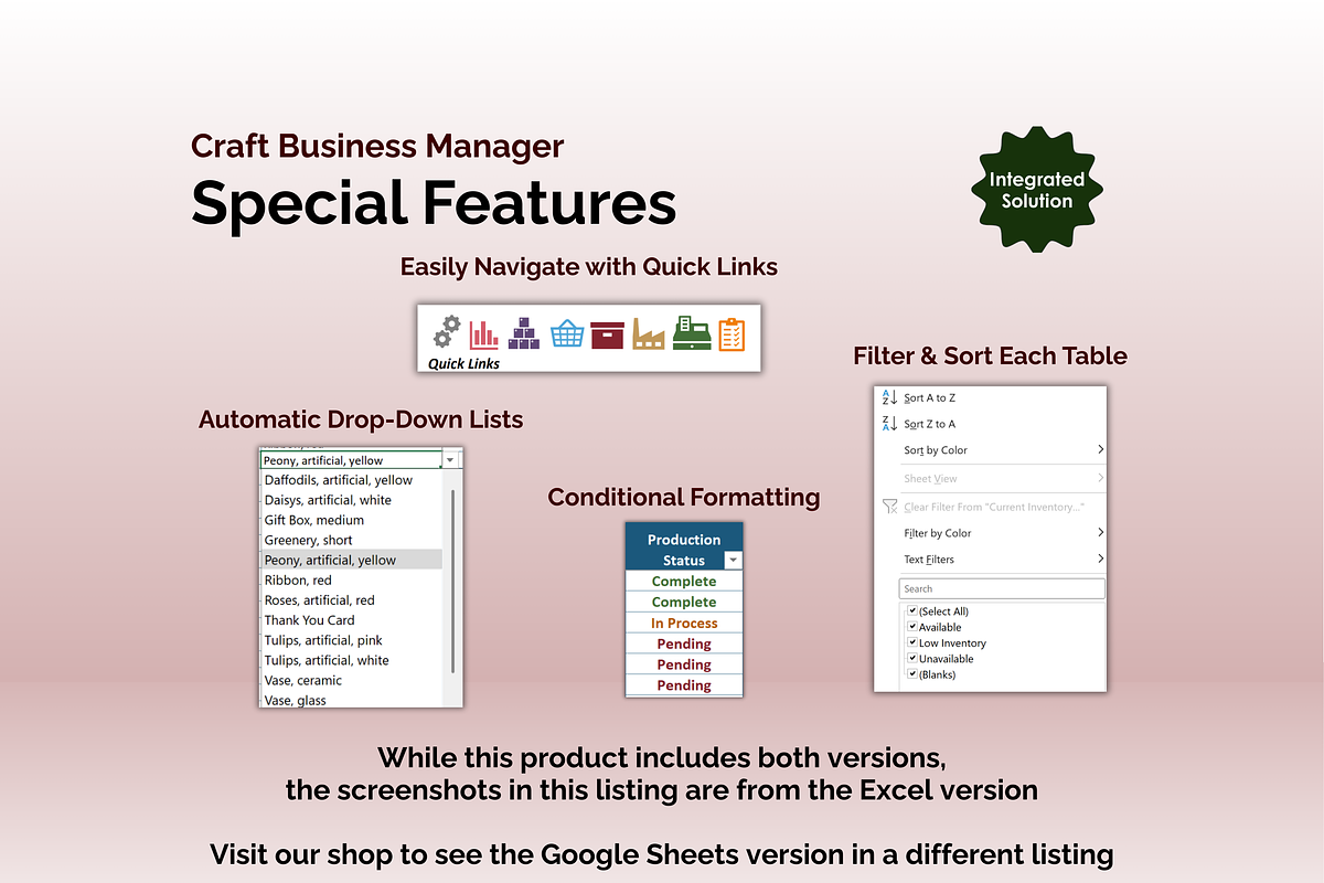 Craft Business Manager - Excel, an App Template by Ardent Workshop (Photo 9 of 9)