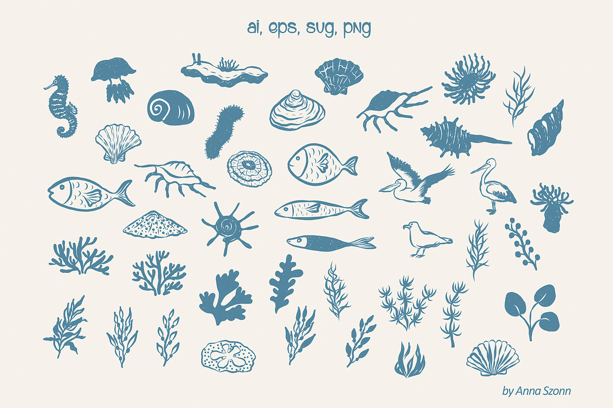 Coastal Life. Vector Illustrations., a Seasonal Illustration by Designwork (Photo 5 of 21)