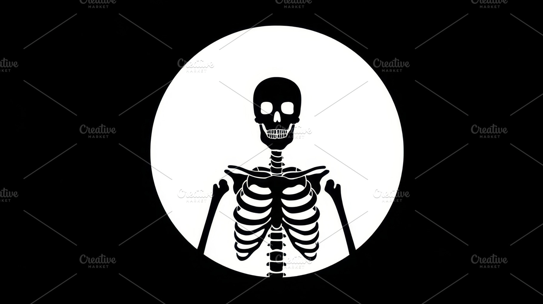 Skeleton stands in front of moon, a Photo by Beautiful things