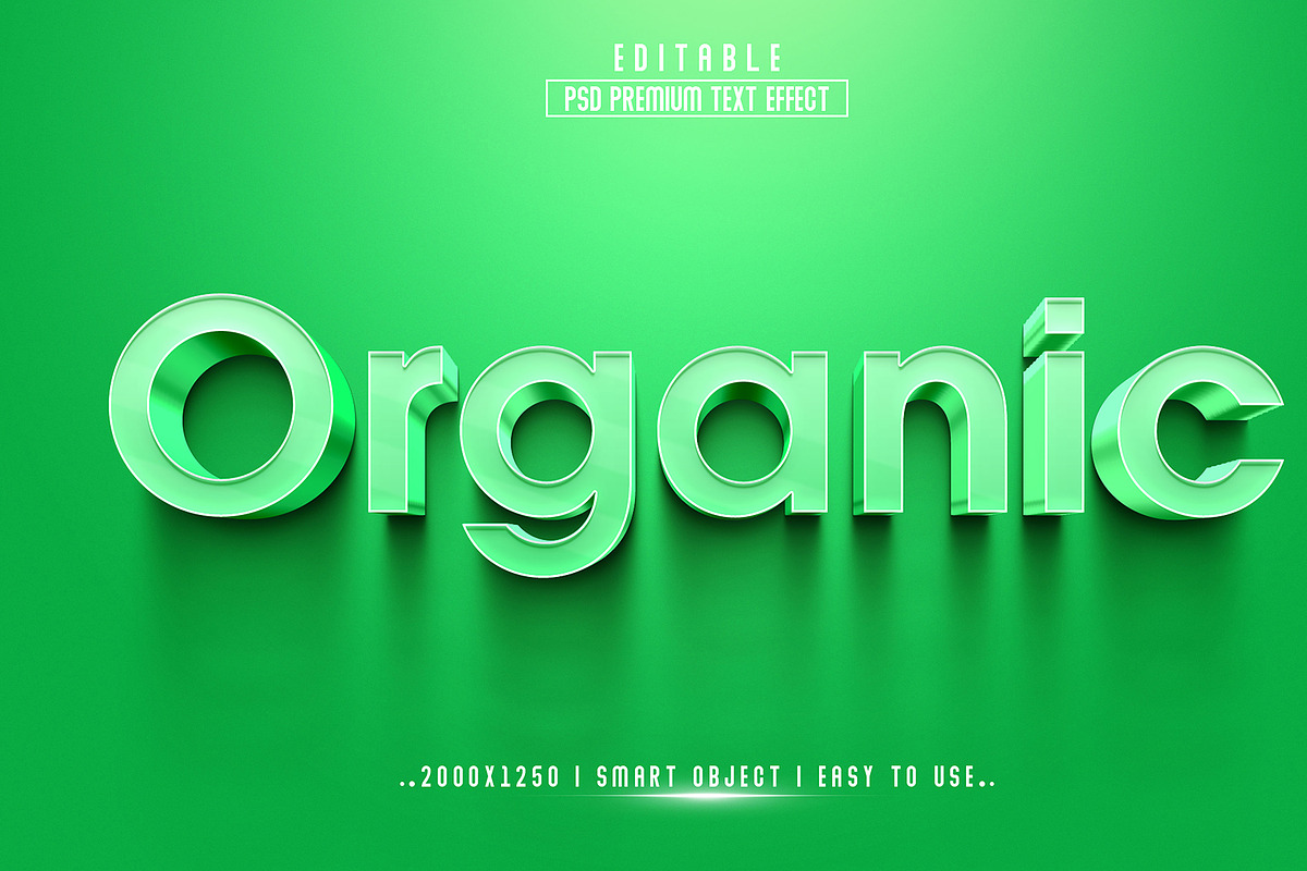 Organic 3d Editable Text Effect, a Layer Style Add-On by Md Jahidul99 (Photo 1 of 2)