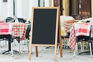Blank menu chalkboard mockup, a Food & Drink Photo by BOOCYS