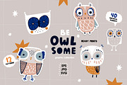 OWLsome graphic collection, an Animal Illustration by solmariart (Thumbnail 1 of 6)