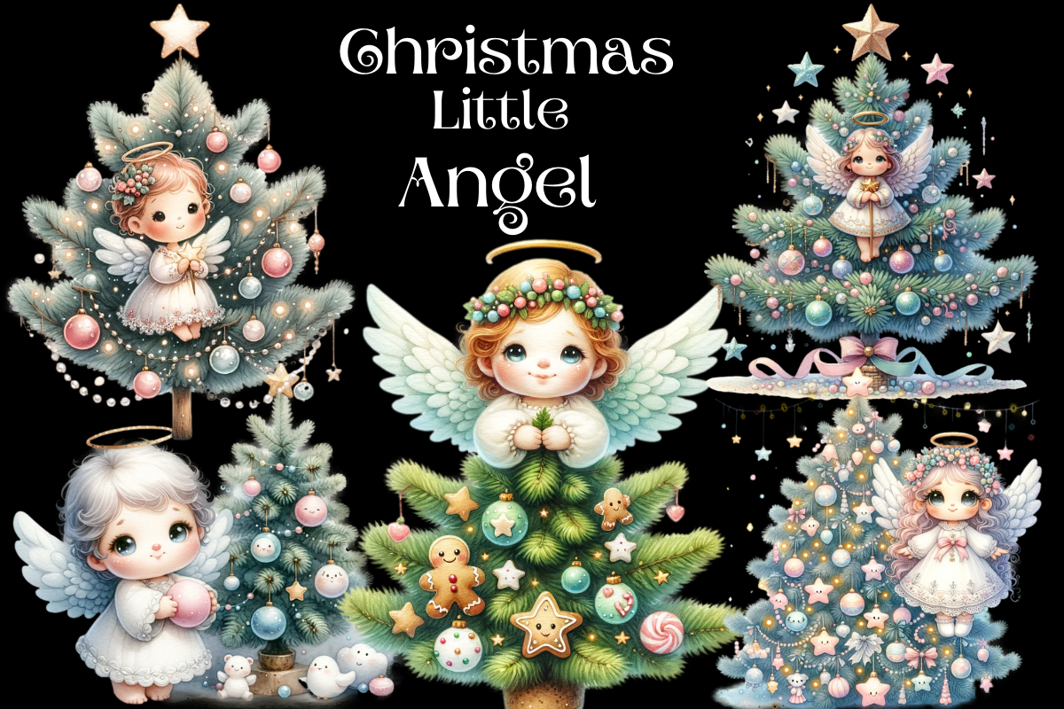 Christmas Little Angel Clipart, an Object Graphic by Agnesagraphic (ID 95) (Photo 1 of 6)