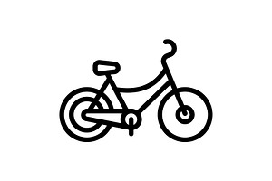 Bicycle cycle black cion, an Outline Icon by Creative priyanka