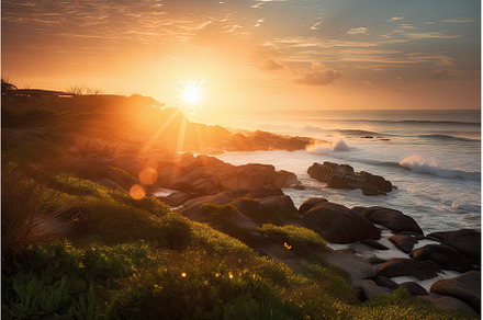 coastal view with sunrise, a Nature Photo by Sergey Kotenev