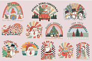 Retro Western Christmas Bundle PNG, an Illustration by ROJI CREATOR (Thumbnail 1 of 7)