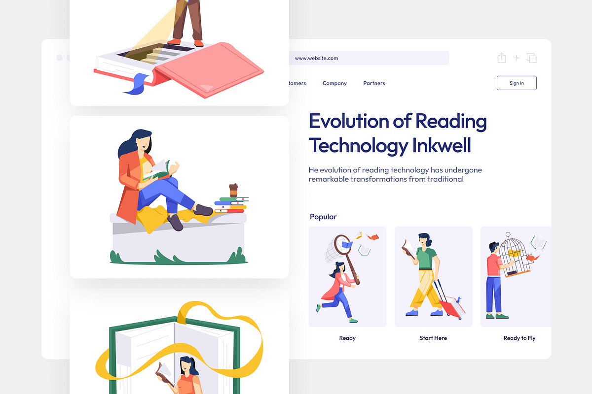 Book and Inkwell Illustration Set, a Person Illustration by Vectors Market (Photo 4 of 7)