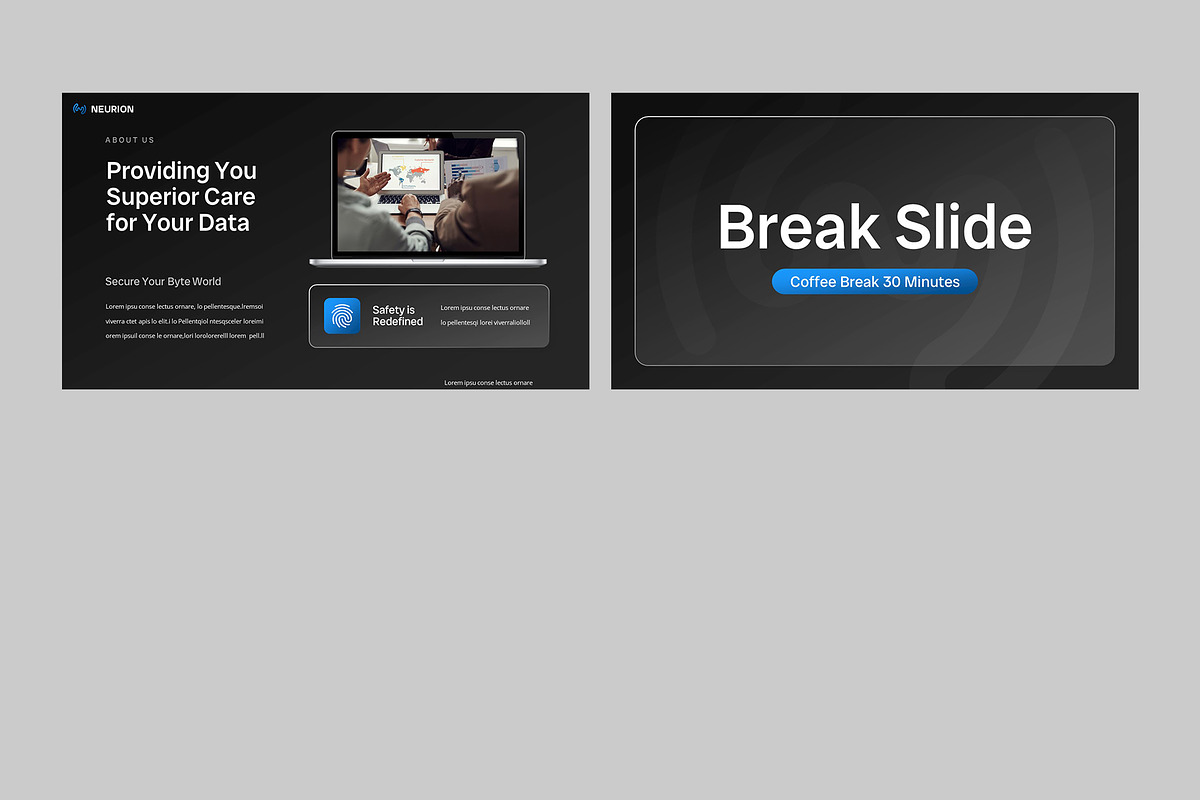 NEURION - AI Security Powerpoint, a Presentation Template by rgbryand (Photo 8 of 9)