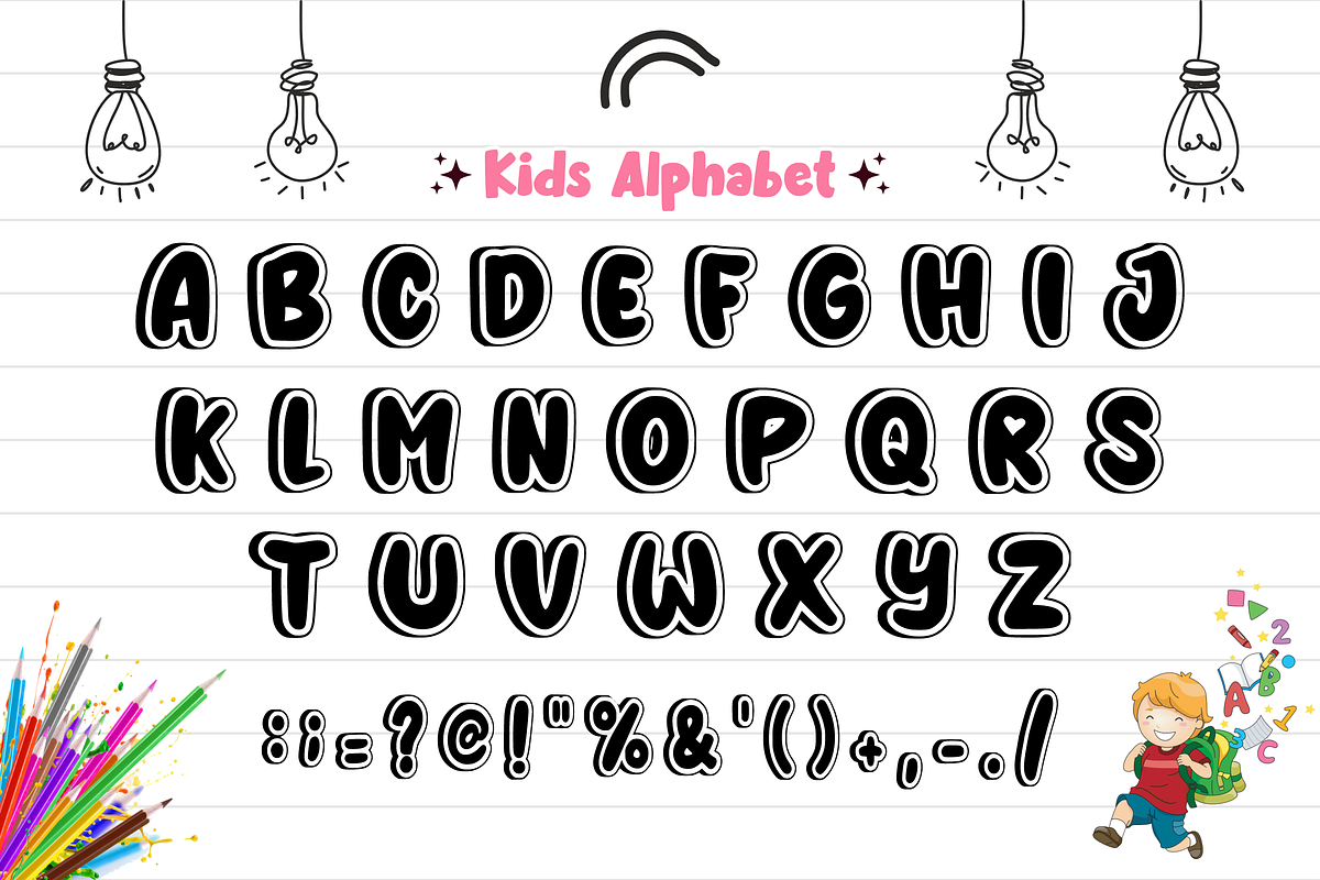 Tarala - Playful Sweet Bubble Font, a Sans Serif Font by KiddoGlyphs Studio (Photo 4 of 5)