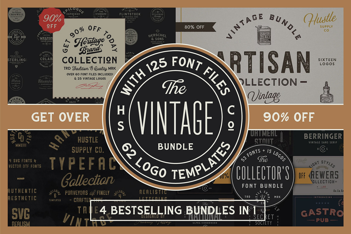 Massive Sale | 4 Bundles in 1!, a Font by Hustle Supply Co. (Photo 1 of 9)