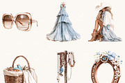 Watercolor Coastal Cowgirl Clipart, a Person Illustration by BusyDaydesign (Thumbnail 5 of 9)