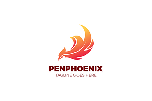 Pen Phoenix Gradient Colorful Logo, a Branding & Logo Template by Artnivora.Std