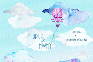 Watercolor Hot Air Balloon Graphics