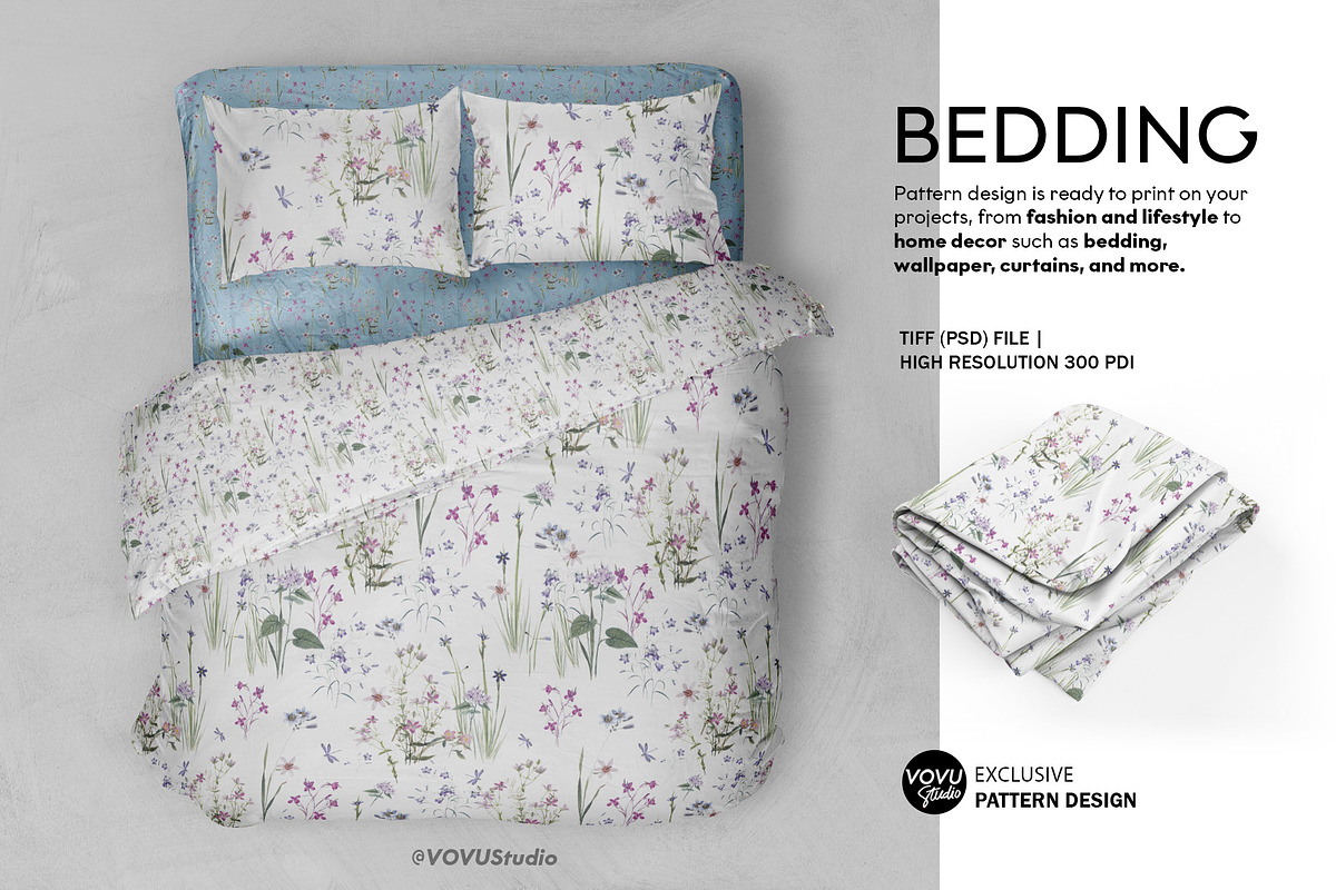 Delicate Flowers Pattern Design, a Pattern Graphic by VOVU Studio (Photo 6 of 10)