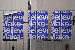 Outdoor urban fly poster set mockup