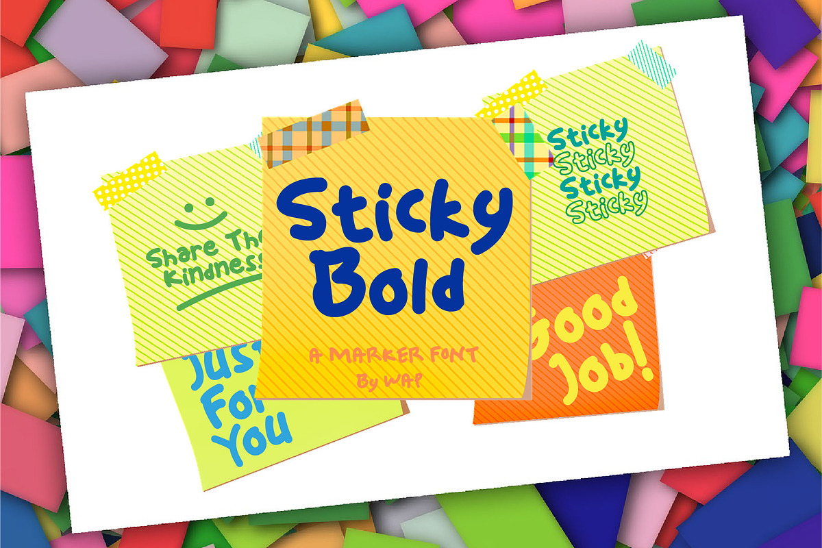Sticky Bold, a Font by WAP (Photo 1 of 6)