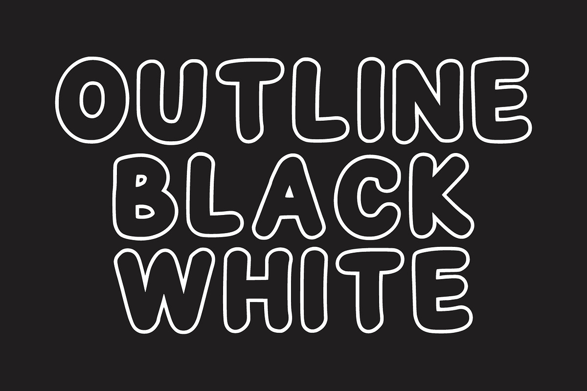 Baby Cute Bold Outline Font, a Handwritten Font by Fourteen Letter (Photo 5 of 6)