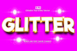 Glitter Vector 3D Editable Text Effe