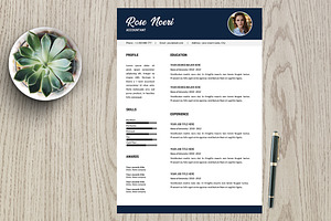 Resume Template 2 Page Pack Rose