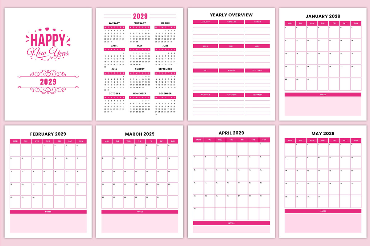 5-Year Monthly Planner (2026–2030), a Stationery Template by Mustafiz (Photo 7 of 8)