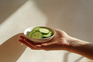 Cucumber slices held in a bowl, a Photo by Beautiful things