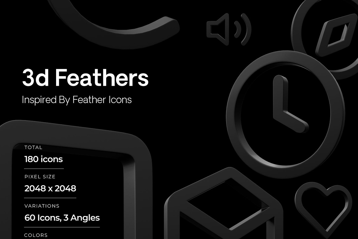 3D Feather Icons Pack - 180 Icons, an Icon by neueworld (Photo 1 of 6)