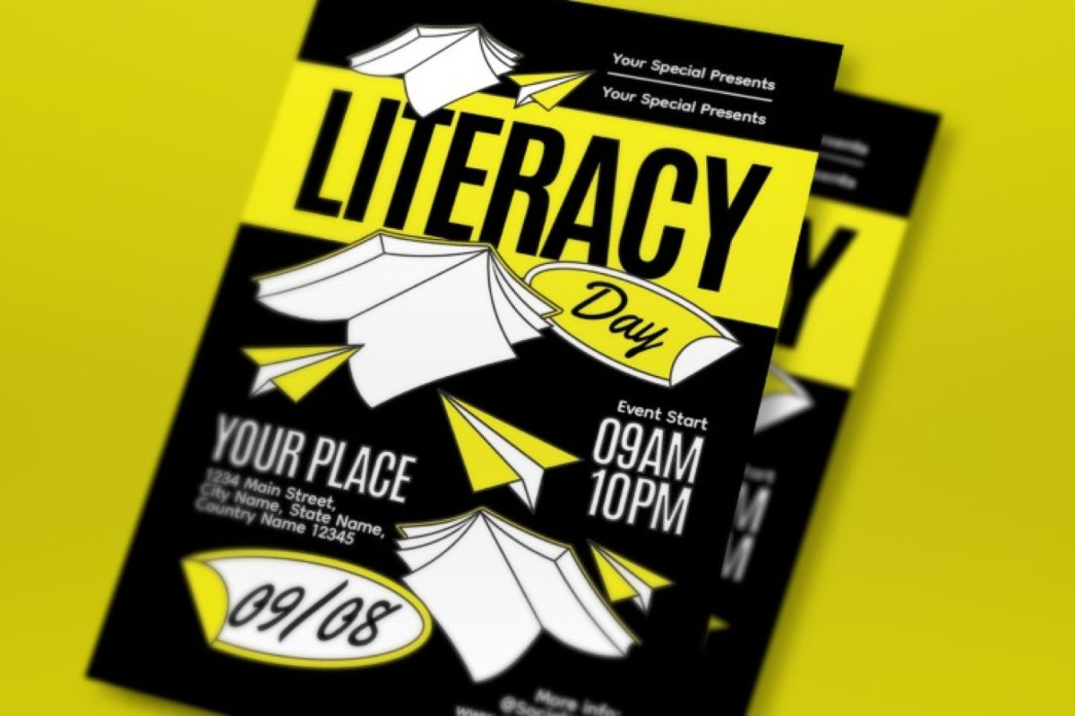 International Literacy Day Flyer, a Flyer Template by graphicook (Photo 2 of 3)