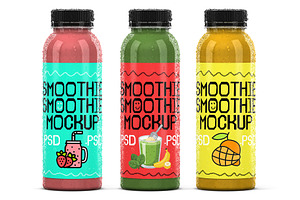 Realistic Smoothie Bottle Mockup PSD