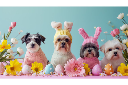 Easter cute dog in hat with bunny, an Animal Photo by Yulia Furman